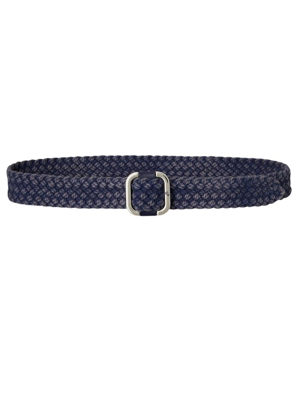 NWT Lauren Ralph Lauren Womens Slide-Buckle Woven Denim Belt Denim Blue L